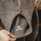 Maden Polo lavorata a maglia retrò maglione con risvolto color caffè allentato autunno inverno uomo zio Fu maglione maglieria casual - StepByStepNow