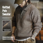 Maden Polo lavorata a maglia retrò maglione con risvolto color caffè allentato autunno inverno uomo zio Fu maglione maglieria casual - StepByStepNow