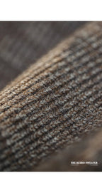 Maden Polo lavorata a maglia retrò maglione con risvolto color caffè allentato autunno inverno uomo zio Fu maglione maglieria casual - StepByStepNow