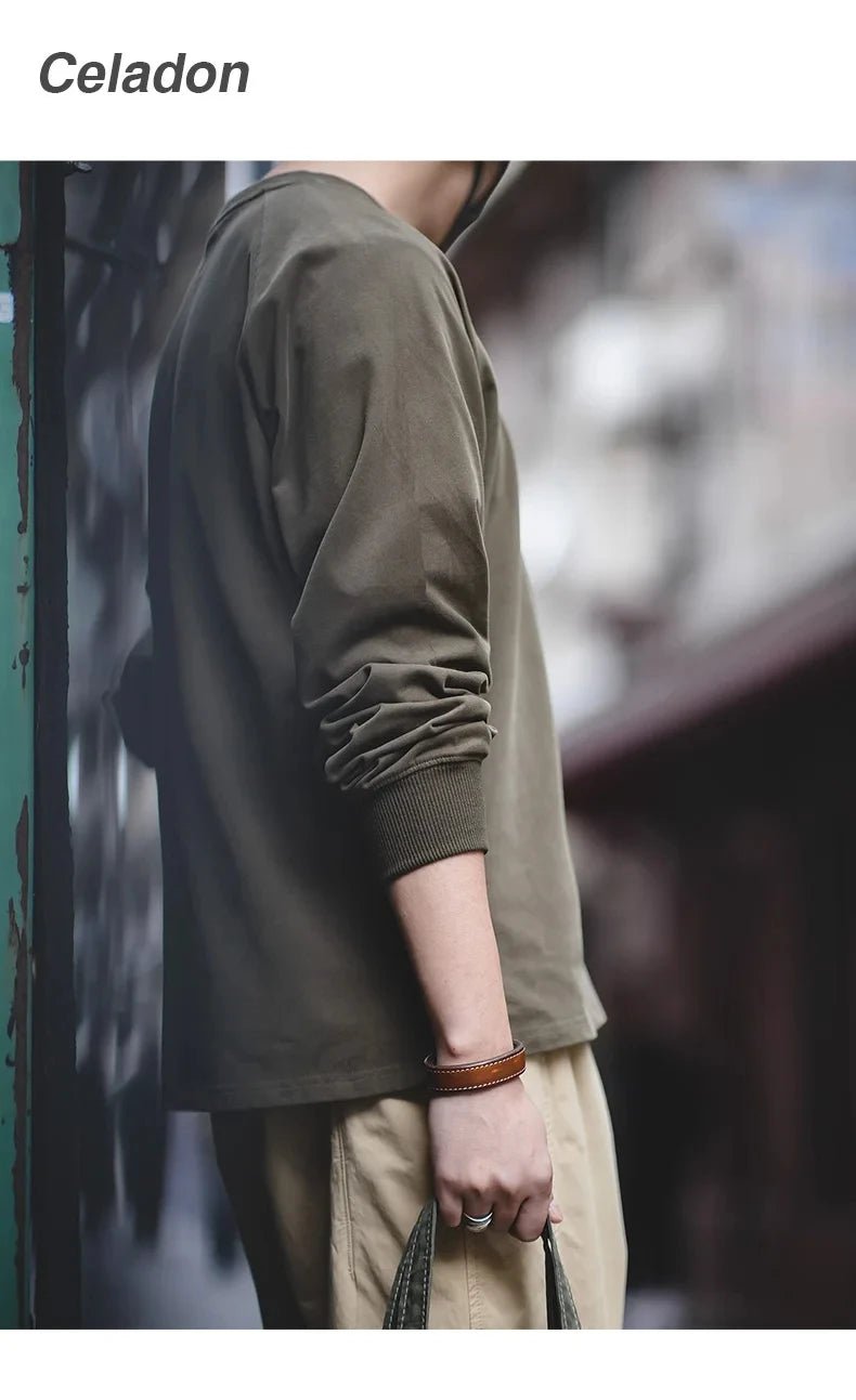 Maglione girocollo cotone retrò vintage a maniche lunghe - StepByStepNow