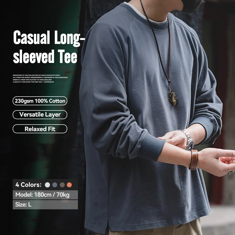 Maglione girocollo cotone retrò vintage a maniche lunghe - StepByStepNow