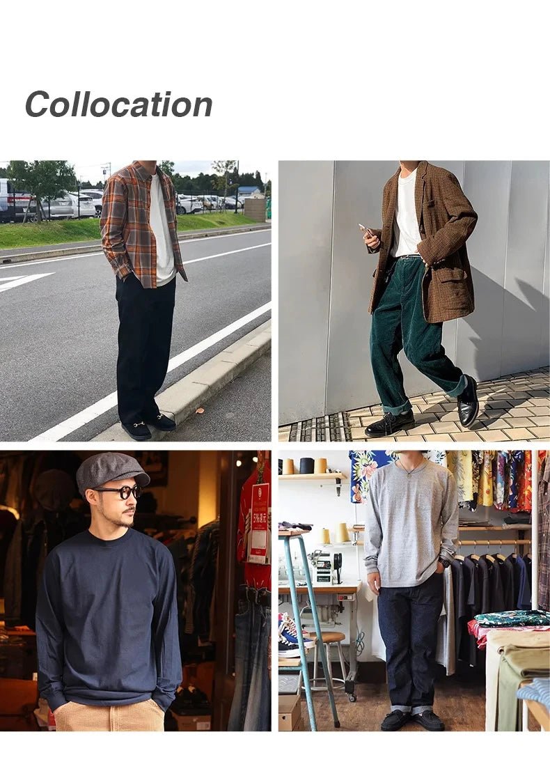 Maglione girocollo cotone retrò vintage a maniche lunghe - StepByStepNow