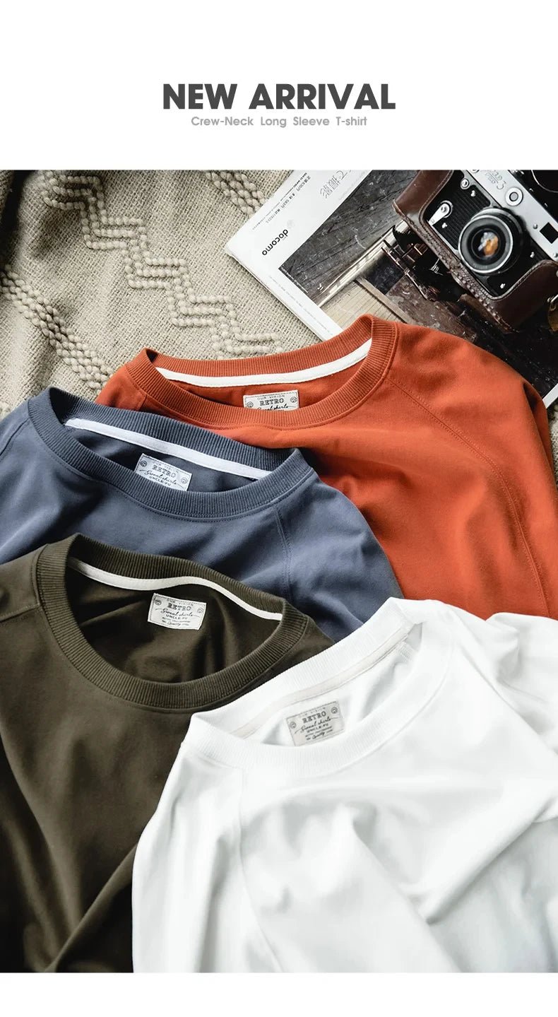 Maglione girocollo cotone retrò vintage a maniche lunghe - StepByStepNow