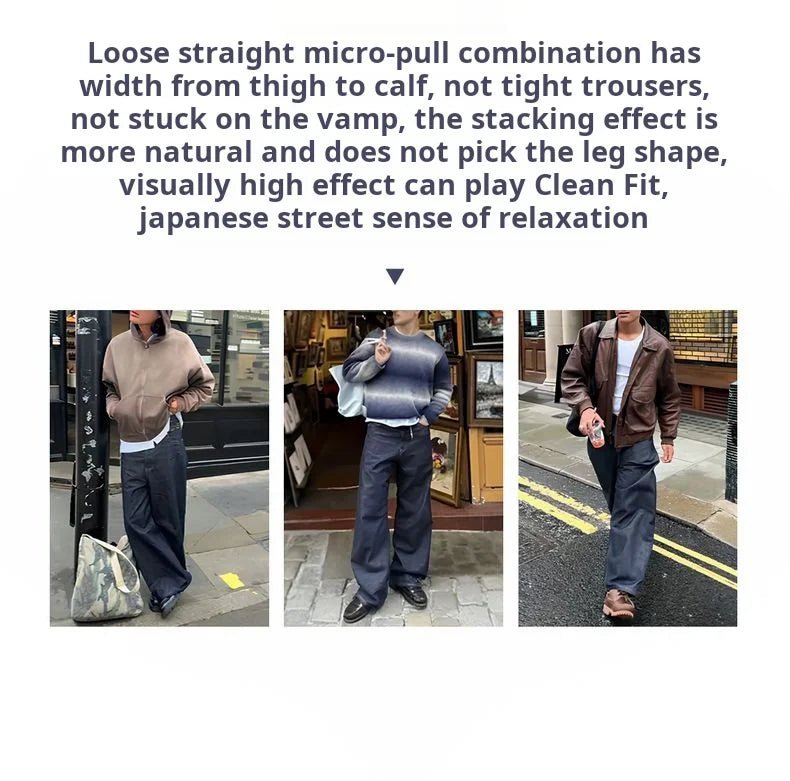 Maden Vintage Jeans da uomo in denim grezzo con cimosa da 15,6 once Pantaloni a gamba larga con cerniera YKK Jeans dritti per l'autunno e l'inverno - StepByStepNow