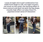 Maden Vintage Jeans da uomo in denim grezzo con cimosa da 15,6 once Pantaloni a gamba larga con cerniera YKK Jeans dritti per l'autunno e l'inverno - StepByStepNow