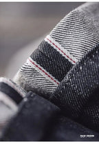 Maden Vintage Jeans da uomo in denim grezzo con cimosa da 15,6 once Pantaloni a gamba larga con cerniera YKK Jeans dritti per l'autunno e l'inverno - StepByStepNow