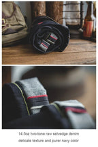 Maden Vintage Jeans in denim grezzo con cimosa da 14,5 once con cerniera YKK Jeans dritti con ricamo a mosca Pantaloni classici da uomo in tinta unita - StepByStepNow