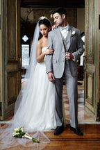 "Madison" Heather Grey Suit Jacket Notch (Separates) - StepByStepNow