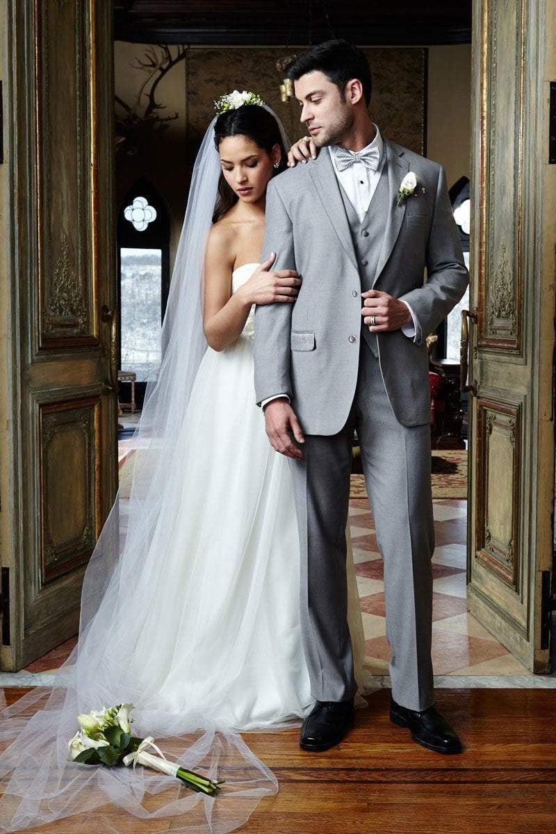 "Madison" Heather Grey Suit Jacket Notch (Separates) - StepByStepNow