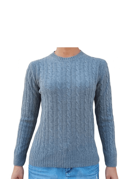 Maglia Donna a Trecce Girocollo in Cashmere Rigenerato - StepByStep