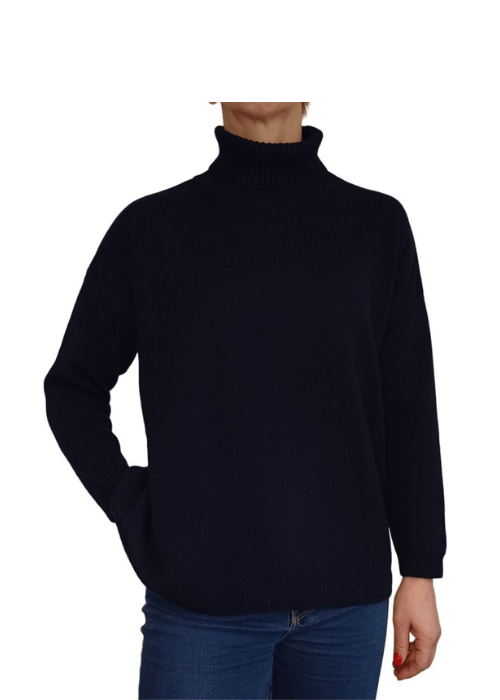 Maglia Donna Over Collo Alto Cashmere Rigenerato - StepByStep