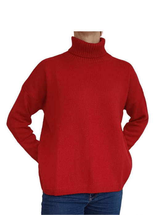 Maglia Donna Over Collo Alto Cashmere Rigenerato - StepByStep