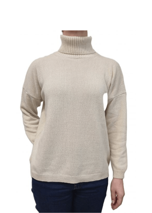 Maglia Donna Over Collo Alto Cashmere Rigenerato - StepByStep