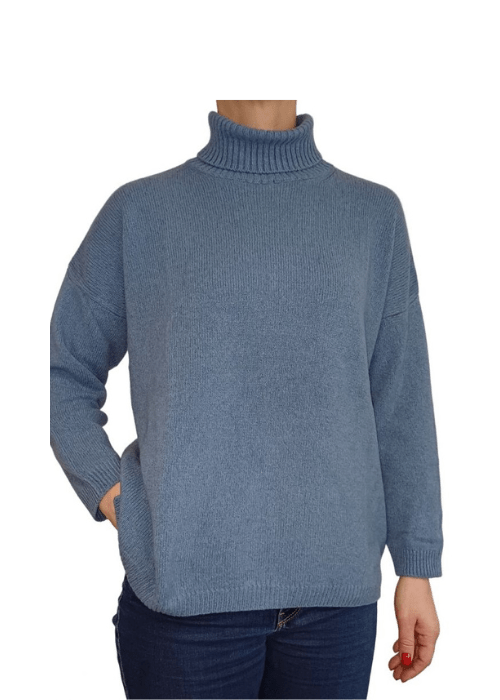 Maglia Donna Over Collo Alto Cashmere Rigenerato - StepByStep