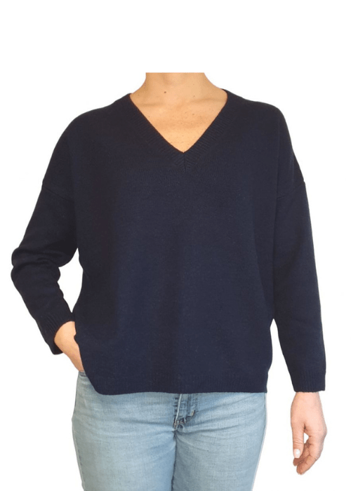 Maglia Donna Over Scollo a V Cashmere Rigenerato - StepByStep