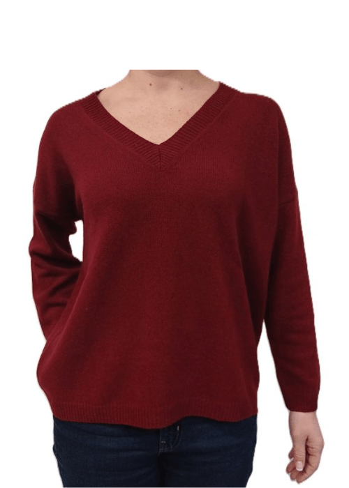 Maglia Donna Over Scollo a V Cashmere Rigenerato - StepByStep
