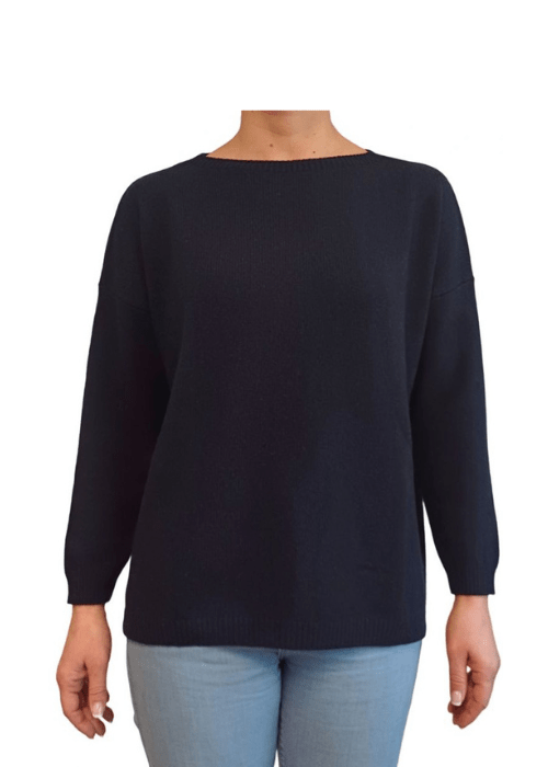 Maglia Donna Over Scollo Barca Cashmere Rigenerato - StepByStep