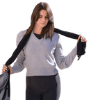 Maglia Donna Scollo a V Misto Cashmere Lana Merino e Seta - StepByStep