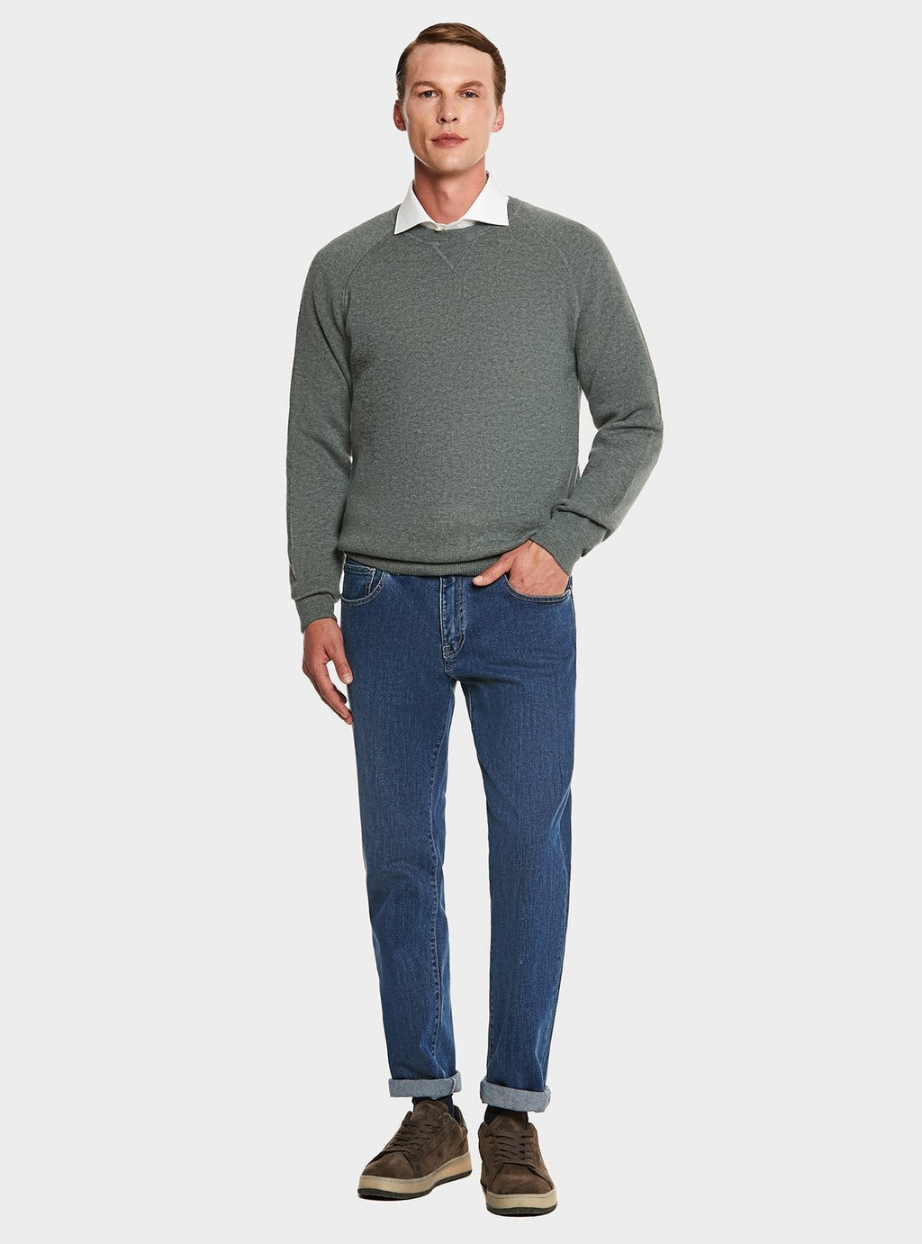 Maglia girocollo misto cashmere taglio felpa - StepByStep