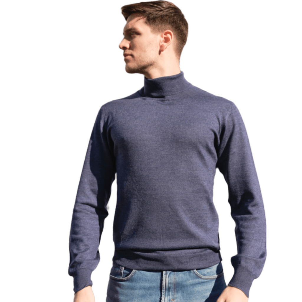 Maglia Uomo Dolcevita Cashmere Uomo, Seta e Lana Merino - StepByStep