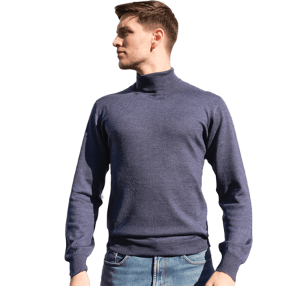 Maglia Uomo Dolcevita Cashmere Uomo, Seta e Lana Merino - StepByStep