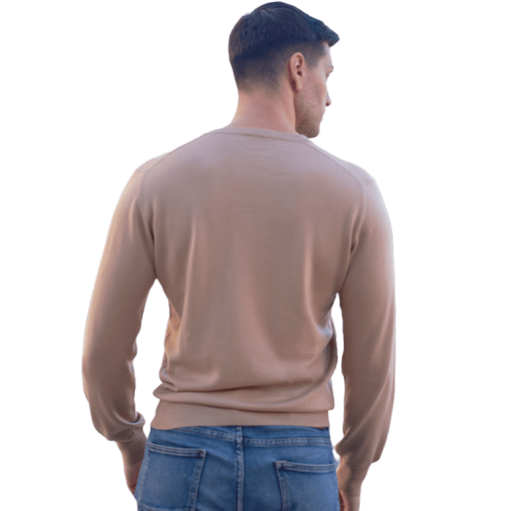 Maglia Uomo in misto Cashmere, Seta e Lana Merino Extrafine Scollo a V - StepByStep