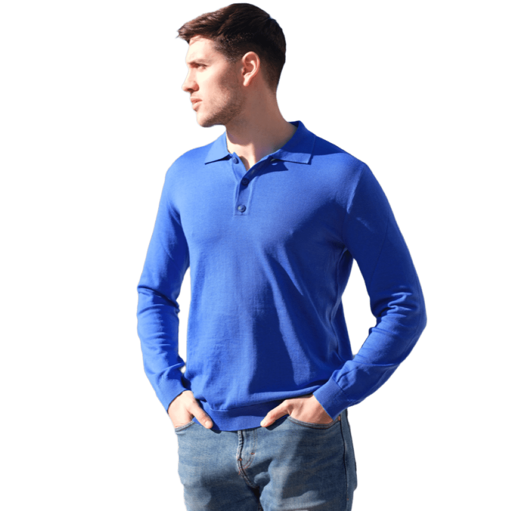 Maglia uomo leggera lana merino extrafine tipo Polo - StepByStep