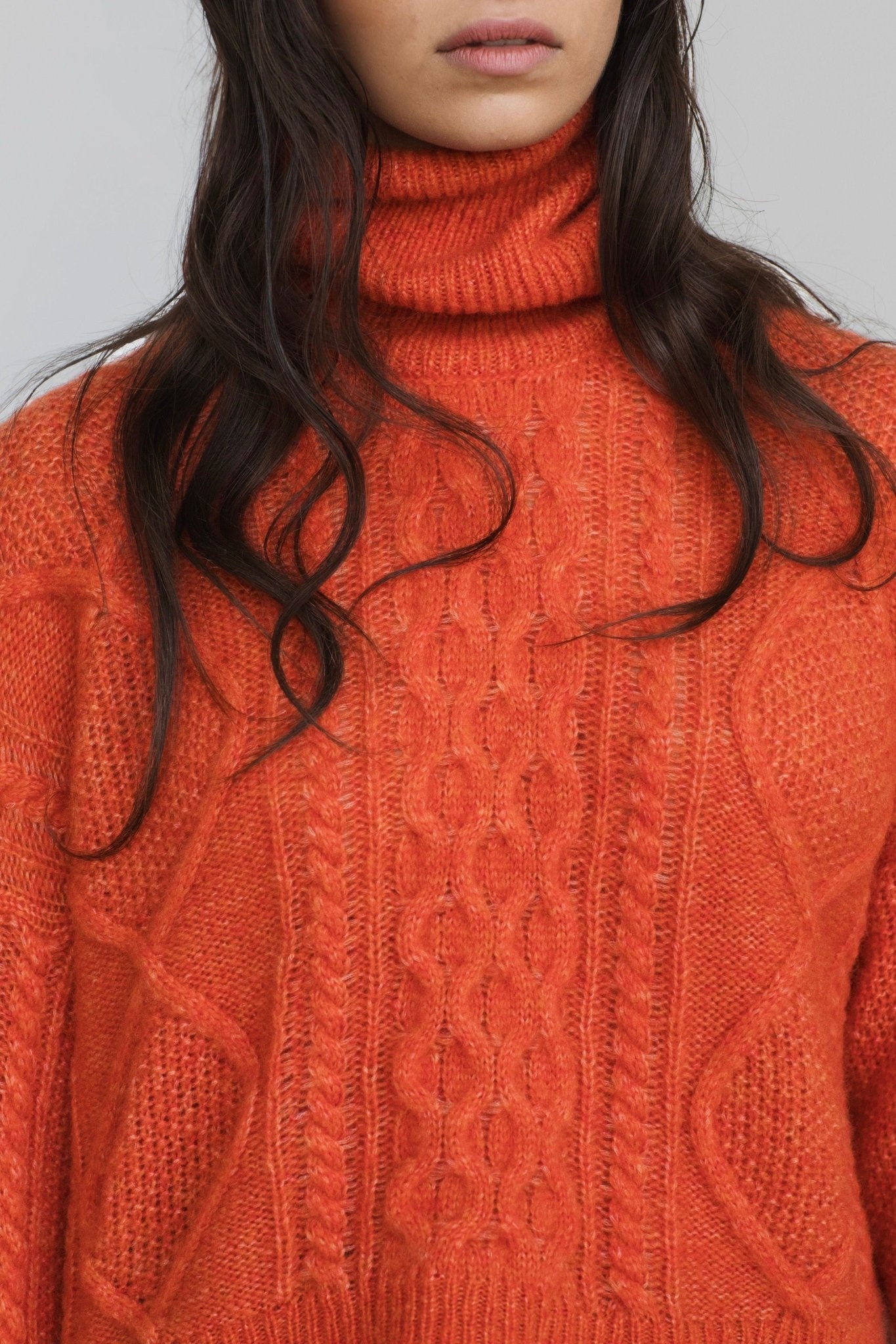 Maglione con treccia in Lana Merinos - Saffira - StepByStep