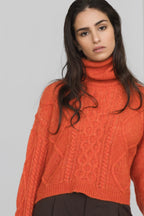 Maglione con treccia in Lana Merinos - Saffira - StepByStep