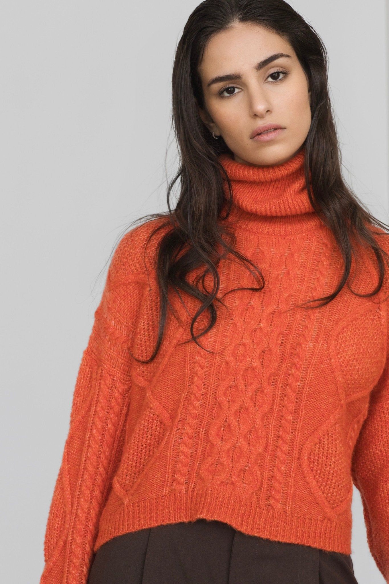 Maglione con treccia in Lana Merinos - Saffira - StepByStep