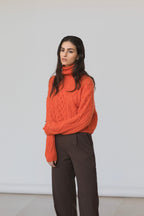 Maglione con treccia in Lana Merinos - Saffira - StepByStep