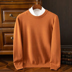 Maglione di lana merino con o - collo da uomo autunno inverno Nuovo versatile pullover di base in cashmere maglione di maglieria da lavoro casual - StepByStepNow