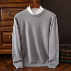 Maglione di lana merino con o - collo da uomo autunno inverno Nuovo versatile pullover di base in cashmere maglione di maglieria da lavoro casual - StepByStepNow