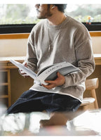 Maglione girocollo in ciniglia casual Maden per uomo Maglieria beige calda e delicata sulla pelle Autunno Inverno Maglione morbido tinta unita di base - StepByStepNow