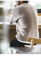 Maglione girocollo in ciniglia casual Maden per uomo Maglieria beige calda e delicata sulla pelle Autunno Inverno Maglione morbido tinta unita di base - StepByStepNow