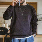 Maglione girocollo in ciniglia casual Maden per uomo Maglieria beige calda e delicata sulla pelle Autunno Inverno Maglione morbido tinta unita di base - StepByStepNow