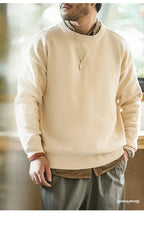 Maglione girocollo in ciniglia casual Maden per uomo Maglieria beige calda e delicata sulla pelle Autunno Inverno Maglione morbido tinta unita di base - StepByStepNow