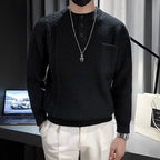 Maglione lavorato a maglia con bottoni a collo alto da uomo, modello cavo, strato base spesso caldo e slim fit, top autunno inverno - StepByStepNow