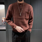 Maglione lavorato a maglia con bottoni a collo alto da uomo, modello cavo, strato base spesso caldo e slim fit, top autunno inverno - StepByStepNow