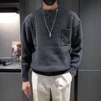 Maglione lavorato a maglia con bottoni a collo alto da uomo, modello cavo, strato base spesso caldo e slim fit, top autunno inverno - StepByStepNow