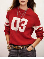 Maglione lavorato a maglia da donna con numero di colore a contrasto StepByStepNow