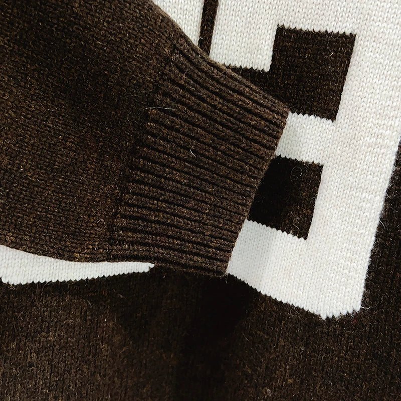 Maglione lavorato a maglia da donna con numero di colore a contrasto StepByStepNow