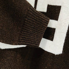 Maglione lavorato a maglia da donna con numero di colore a contrasto StepByStepNow