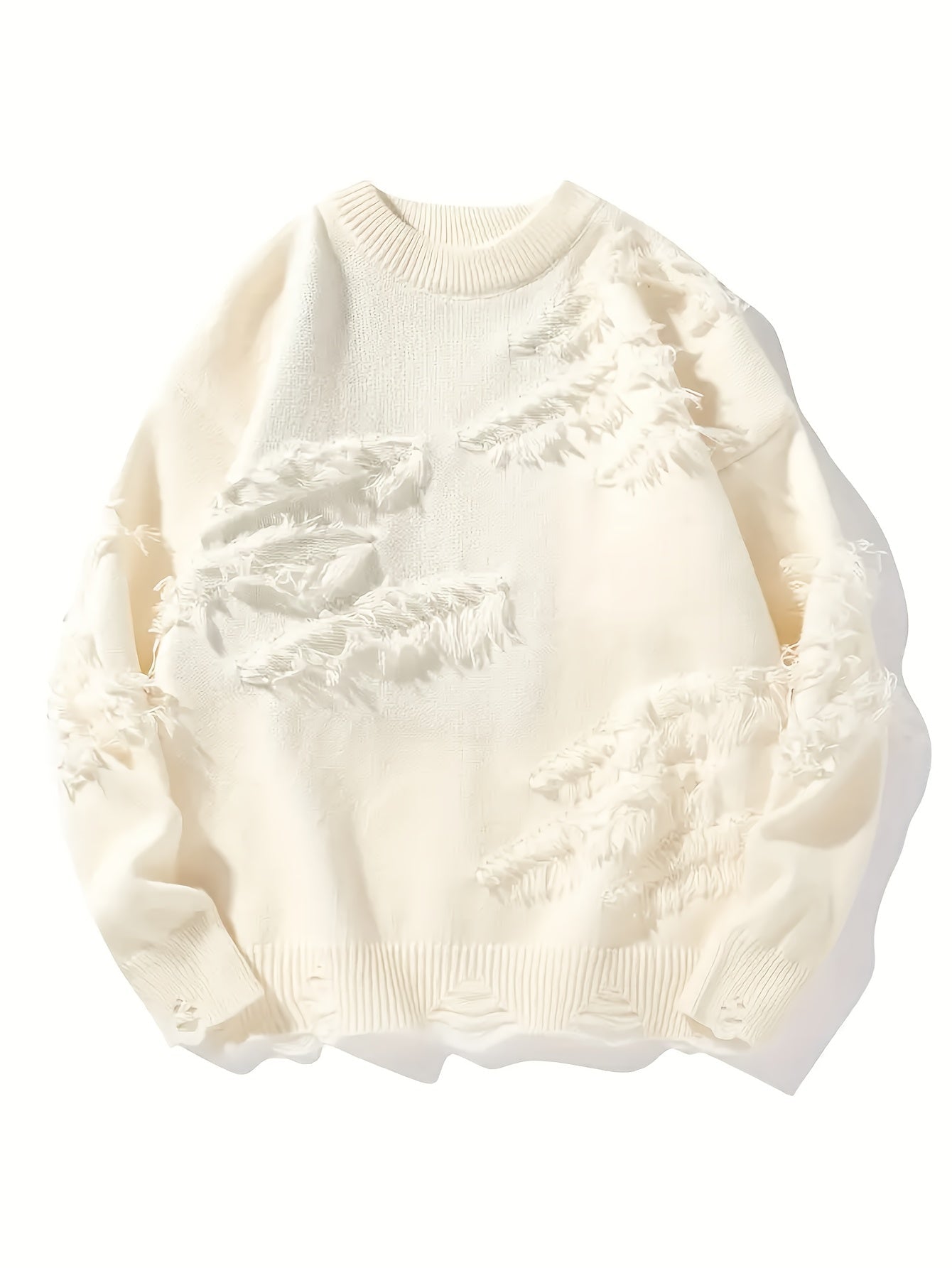 Maglione pullover strappato in tessuto lavorato a maglia effetto consumato. - StepByStepNow