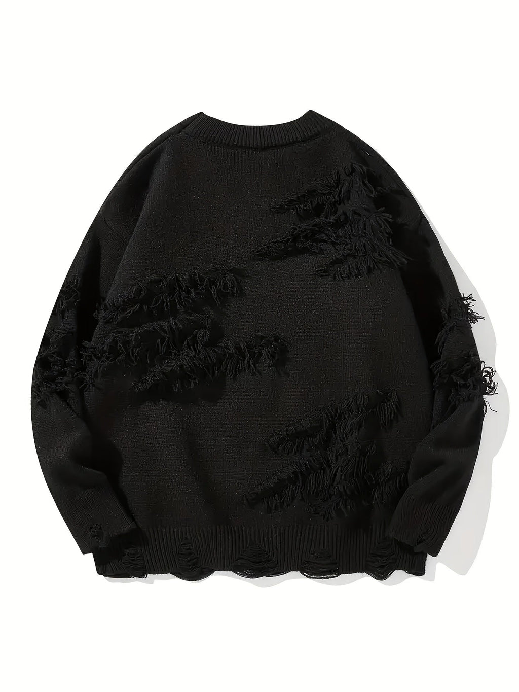 Maglione pullover strappato in tessuto lavorato a maglia effetto consumato. - StepByStepNow