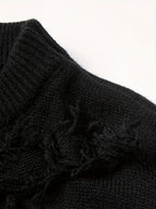 Maglione pullover strappato in tessuto lavorato a maglia effetto consumato. - StepByStepNow