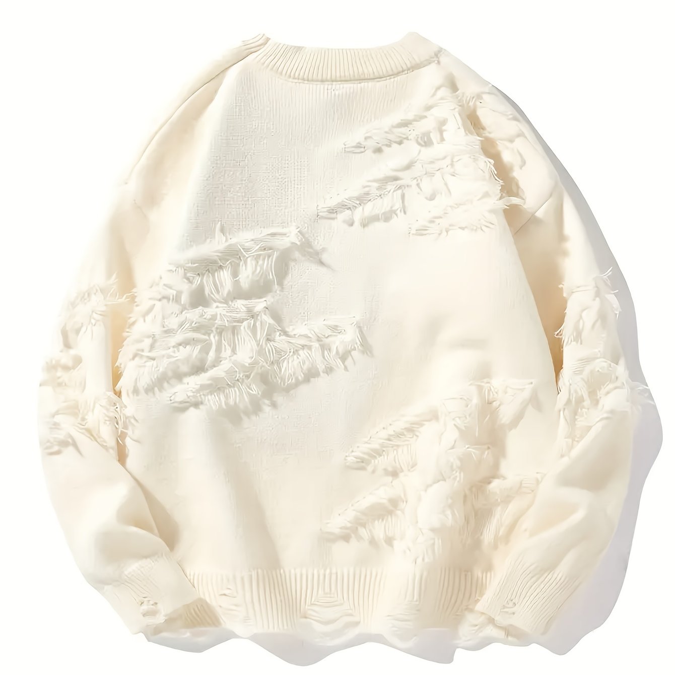 Maglione pullover strappato in tessuto lavorato a maglia effetto consumato. - StepByStepNow