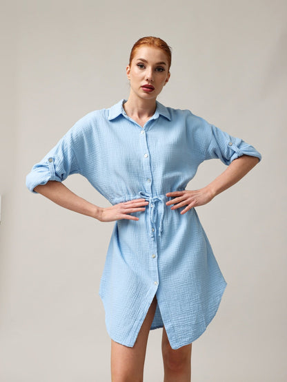 Marškinių tipo muslino suknelė - StepByStep