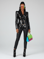 MEATPACKING Patent Leather Double - Breasted Blazer BYMANYC ® New York - StepByStep