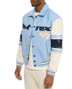 Men Hip Hop Sheep skin Varsity Jacket Embroidered Diamond Classic Casual - StepByStep